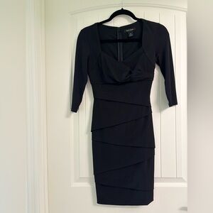 White House Black Market Layered Black Dress